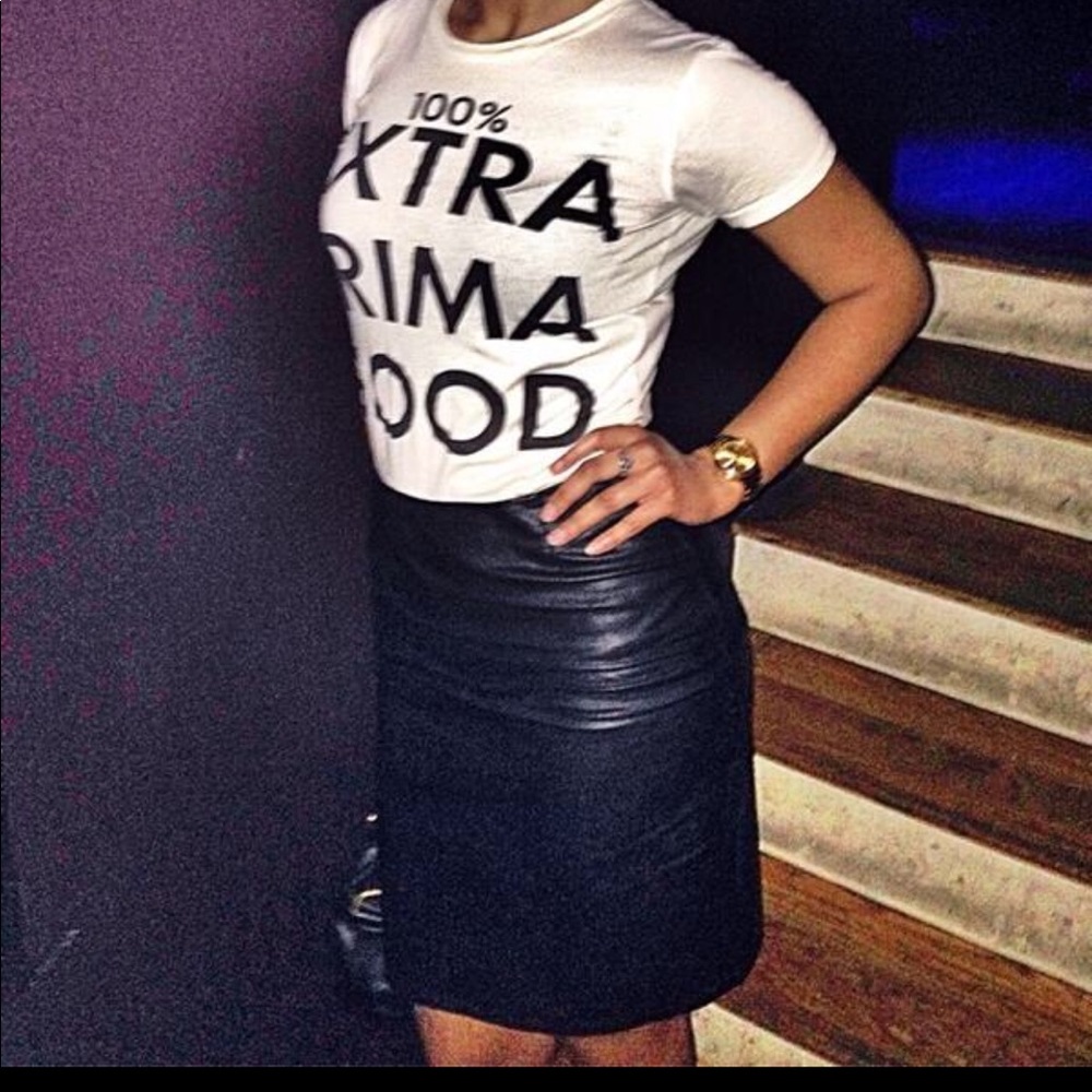 Faux Leather Skirt Black